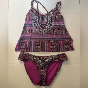 Lucky Brand Pink Tribal Swimwear